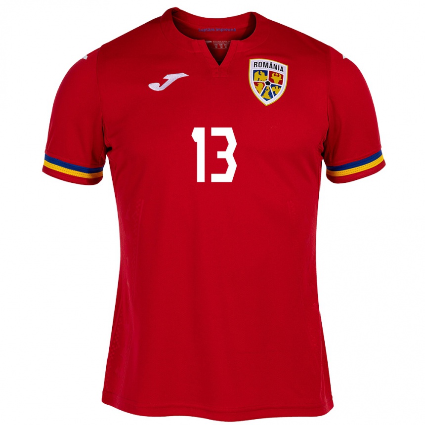 Hombre Fútbol Camiseta Rumania Erika Geréd #13 Rojo 2ª Equipación 24-26 México