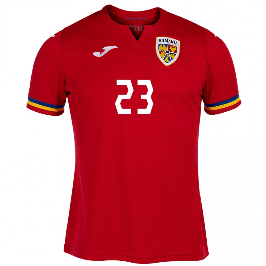 Hombre Fútbol Camiseta Rumania Alexandru Roșca #23 Rojo 2ª Equipación 24-26 México