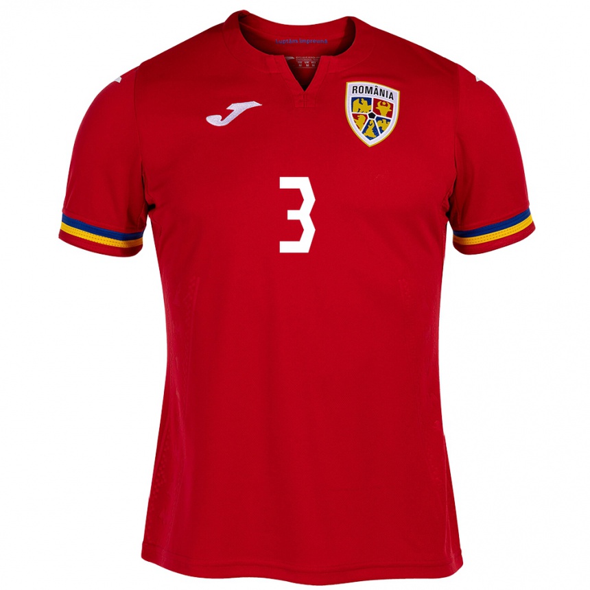 Hombre Fútbol Camiseta Rumania Alexandra Tunoaia #3 Rojo 2ª Equipación 24-26 México