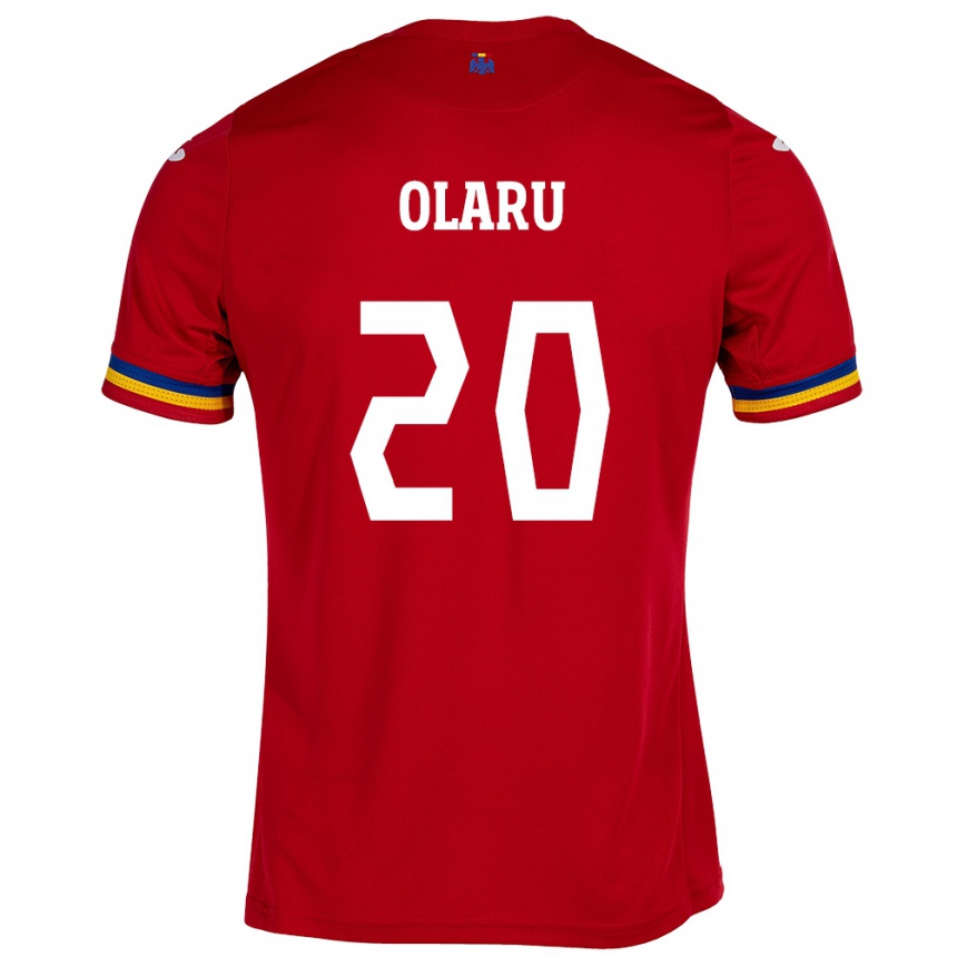 Hombre Fútbol Camiseta Rumania Darius Olaru #20 Rojo 2ª Equipación 24-26 México