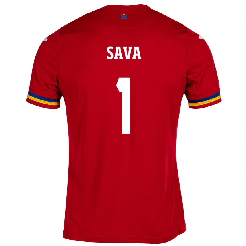 Hombre Fútbol Camiseta Rumania Răzvan Sava #1 Rojo 2ª Equipación 24-26 México