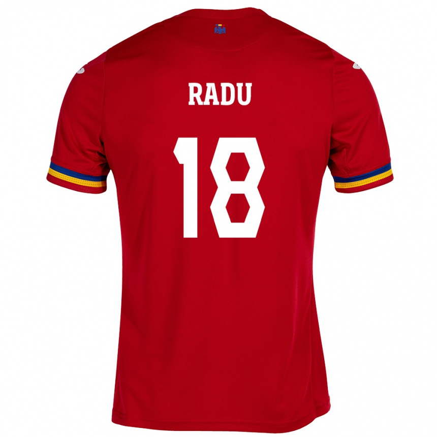 Hombre Fútbol Camiseta Rumania Denis Radu #18 Rojo 2ª Equipación 24-26 México