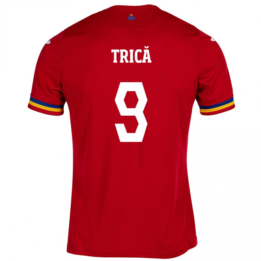 Hombre Fútbol Camiseta Rumania Atanas Trică #9 Rojo 2ª Equipación 24-26 México