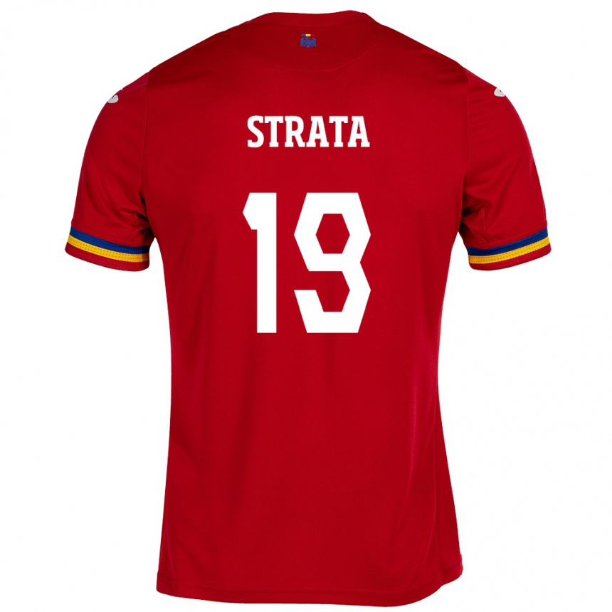 Hombre Fútbol Camiseta Rumania Tony Strata #19 Rojo 2ª Equipación 24-26 México