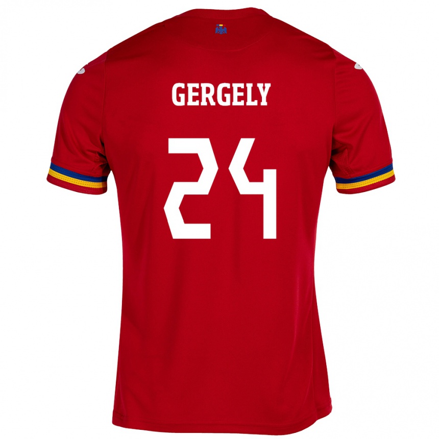 Hombre Fútbol Camiseta Rumania Botond Gergely #24 Rojo 2ª Equipación 24-26 México