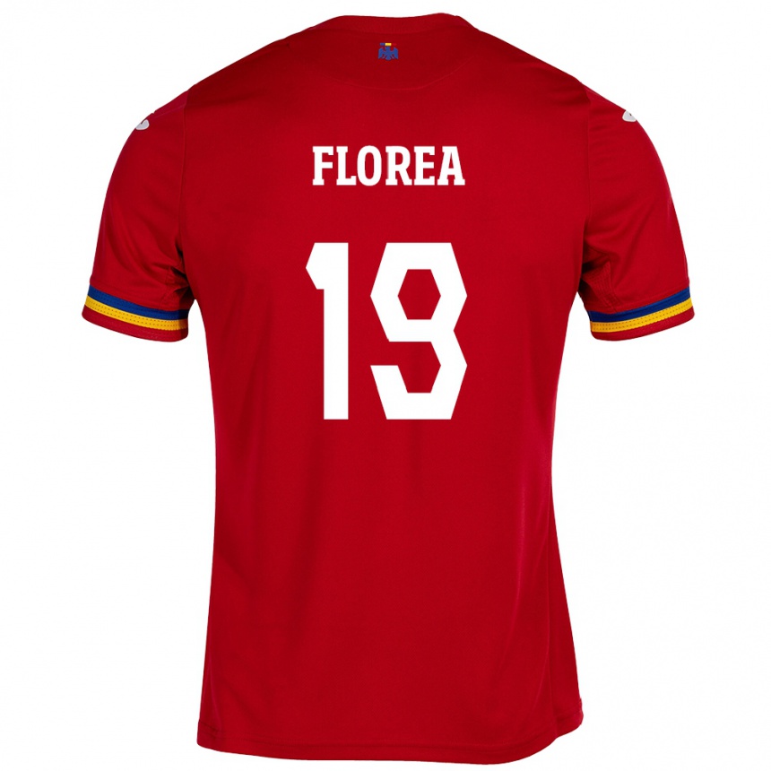 Hombre Fútbol Camiseta Rumania Răzvan Florea #19 Rojo 2ª Equipación 24-26 México