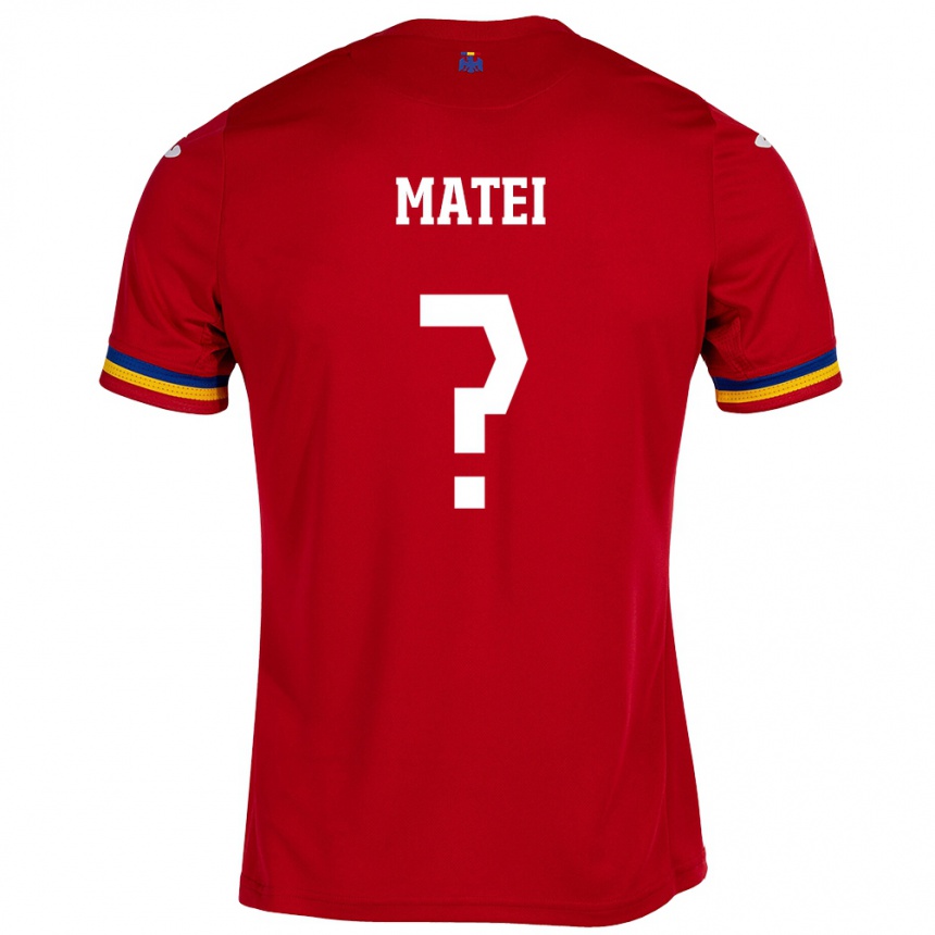 Hombre Fútbol Camiseta Rumania David Matei #0 Rojo 2ª Equipación 24-26 México