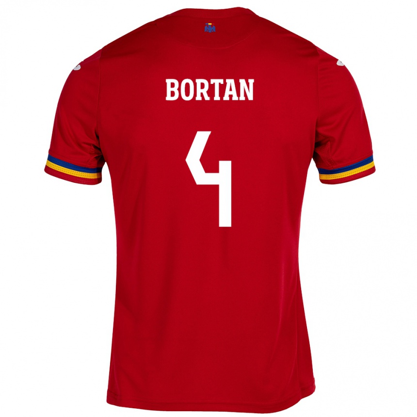 Hombre Fútbol Camiseta Rumania Ioana Bortan #4 Rojo 2ª Equipación 24-26 México