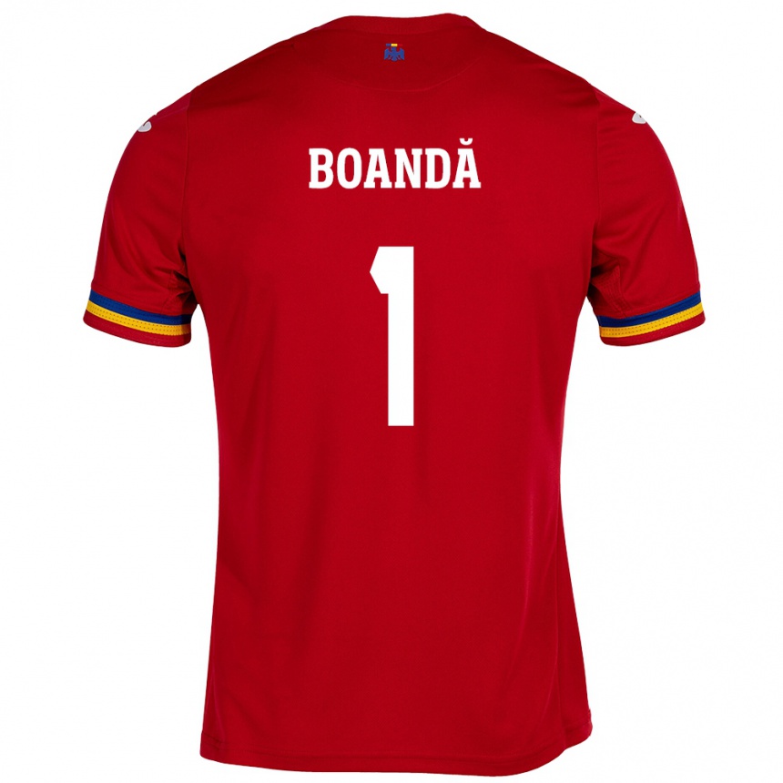 Hombre Fútbol Camiseta Rumania Lavinia Boandă #1 Rojo 2ª Equipación 24-26 México