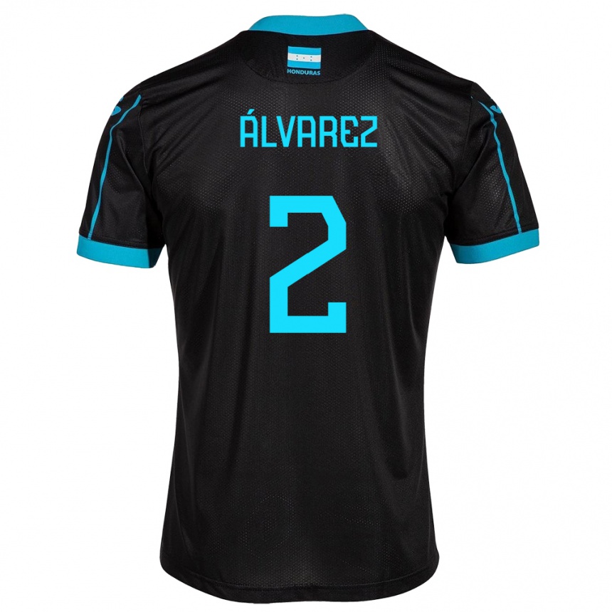 Hombre Fútbol Camiseta Honduras Kevin Álvarez #2 Negro 2ª Equipación 24-26 México