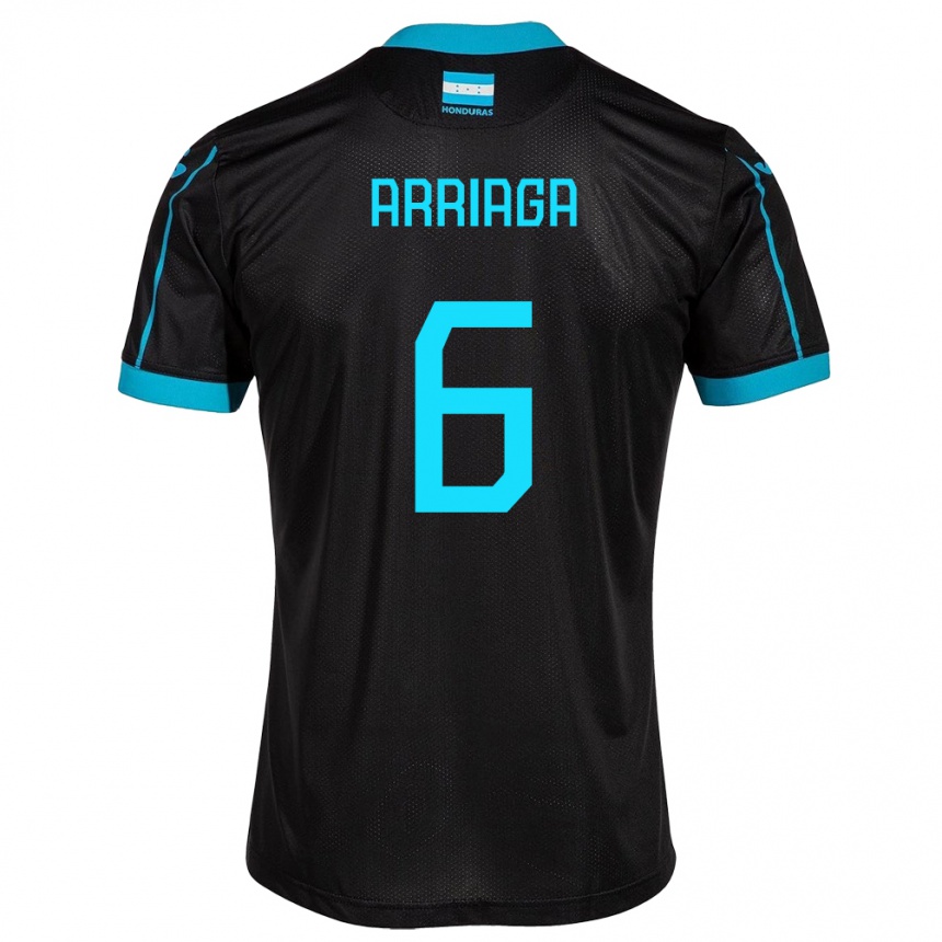 Hombre Fútbol Camiseta Honduras Javier Arriaga #6 Negro 2ª Equipación 24-26 México