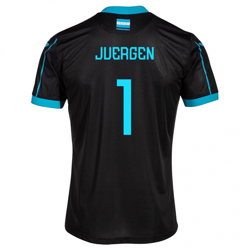 Hombre Fútbol Camiseta Honduras Juergen García #1 Negro 2ª Equipación 24-26 México