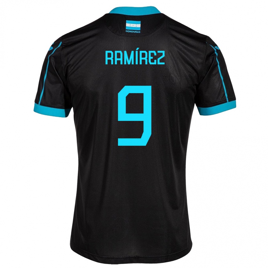Hombre Fútbol Camiseta Honduras Truimali Ramírez #9 Negro 2ª Equipación 24-26 México