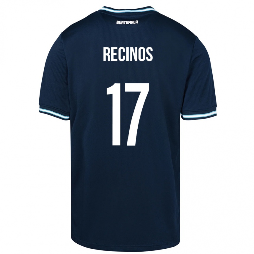 Hombre Fútbol Camiseta Guatemala Antony Recinos #17 Azul 2ª Equipación 24-26 México