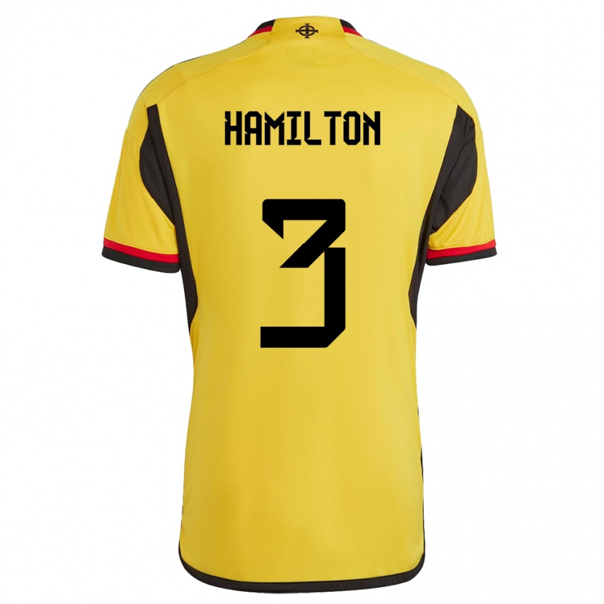 Hombre Fútbol Camiseta Irlanda Del Norte Brendan Hamilton #3 Blanco 2ª Equipación 24-26 México