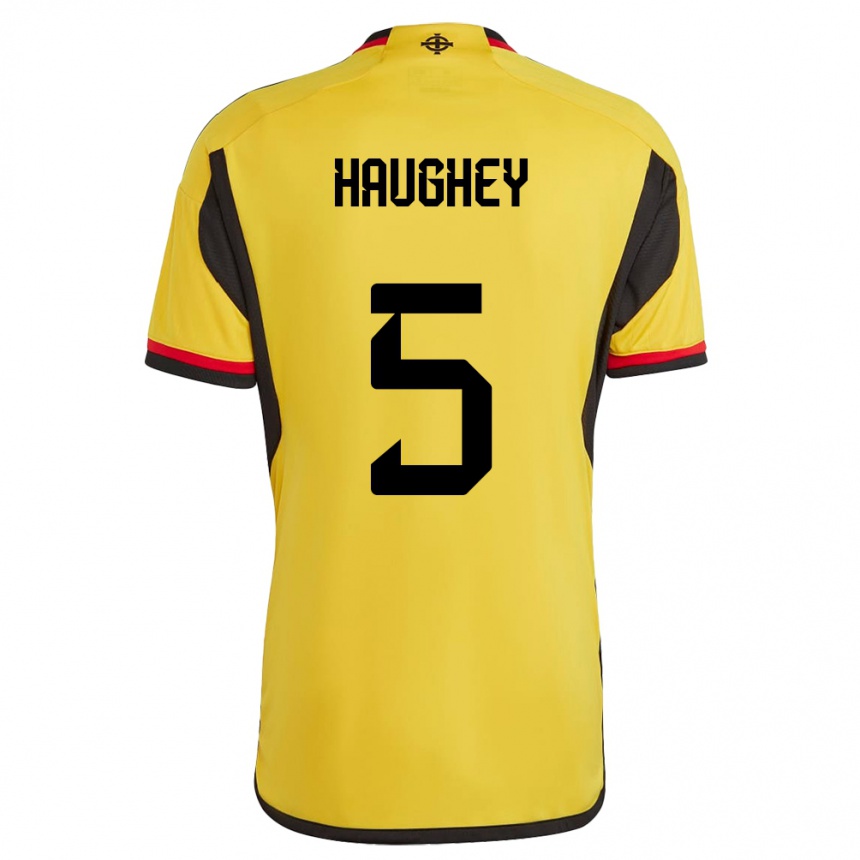 Hombre Fútbol Camiseta Irlanda Del Norte Conor Haughey #5 Blanco 2ª Equipación 24-26 México