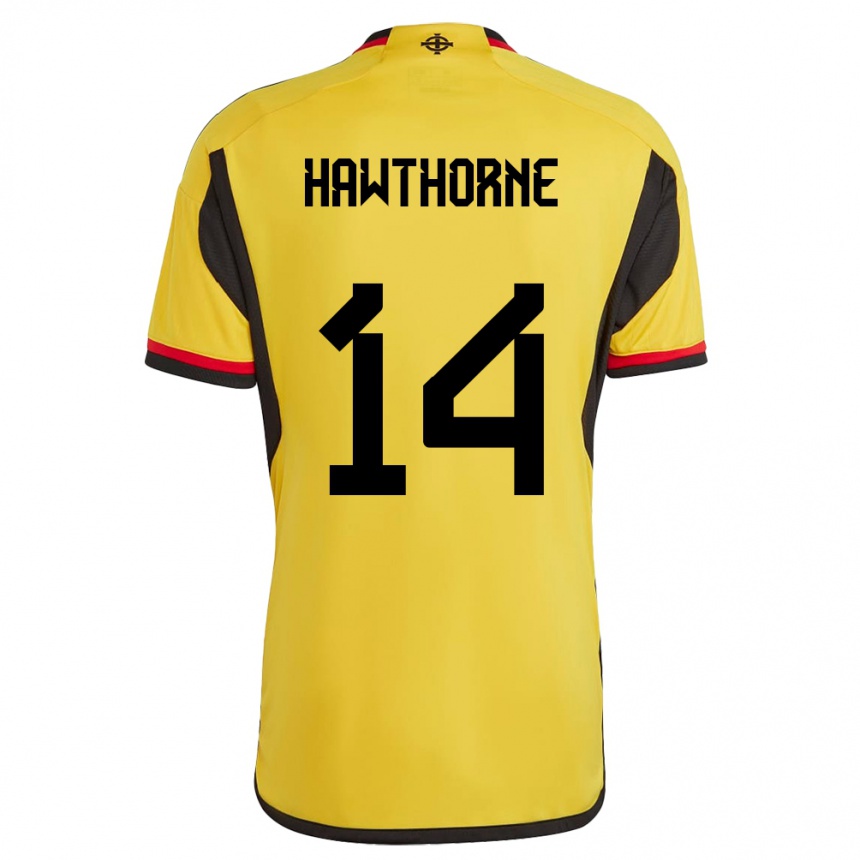 Hombre Fútbol Camiseta Irlanda Del Norte Keevan Hawthorne #14 Blanco 2ª Equipación 24-26 México