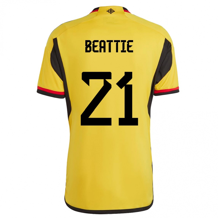 Hombre Fútbol Camiseta Irlanda Del Norte Kerry Beattie #21 Blanco 2ª Equipación 24-26 México