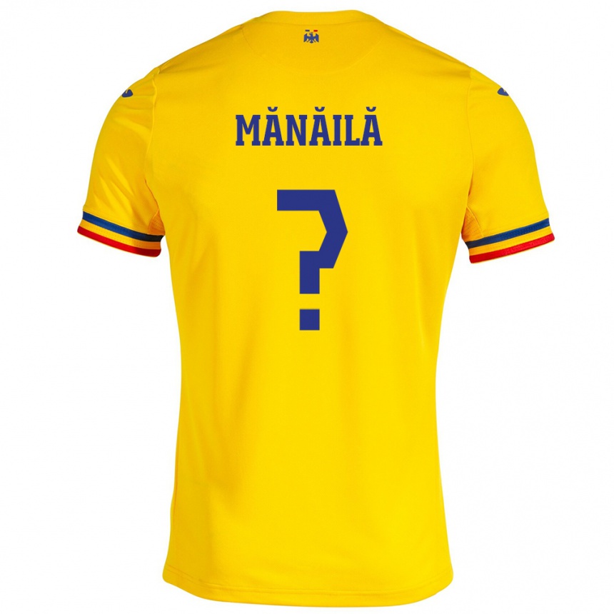 Mujer Fútbol Camiseta Rumania Erik Mănăilă #0 Amarillo 1ª Equipación 24-26 México