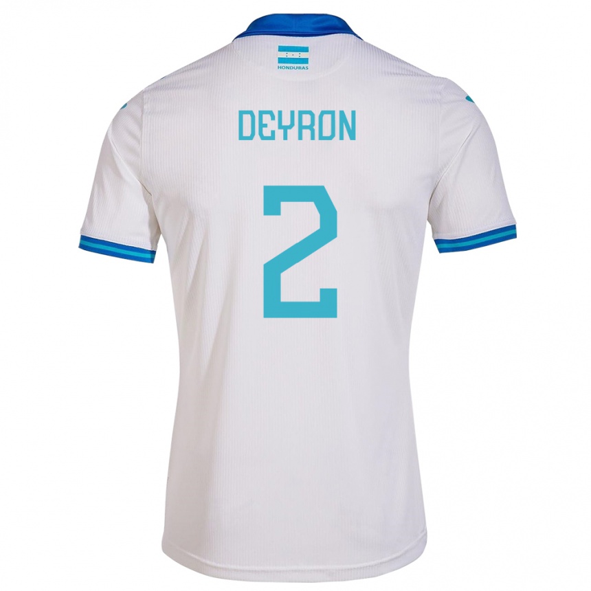 Mujer Fútbol Camiseta Honduras Deyron Martínez #2 Blanco 1ª Equipación 24-26 México