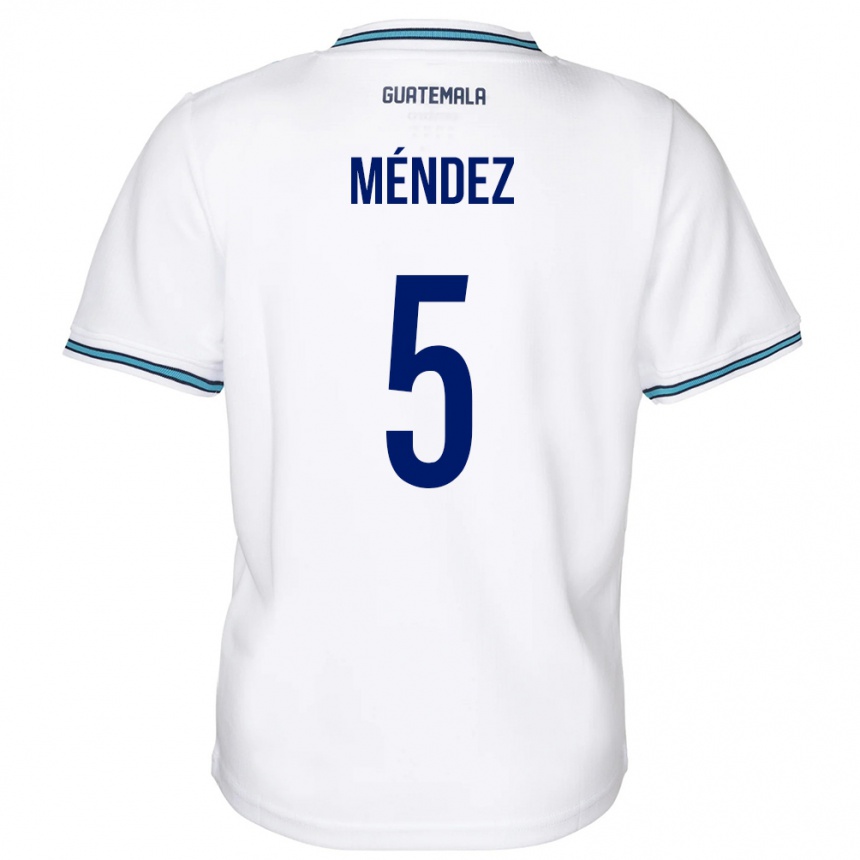 Mujer Fútbol Camiseta Guatemala Diego Méndez #5 Blanco 1ª Equipación 24-26 México