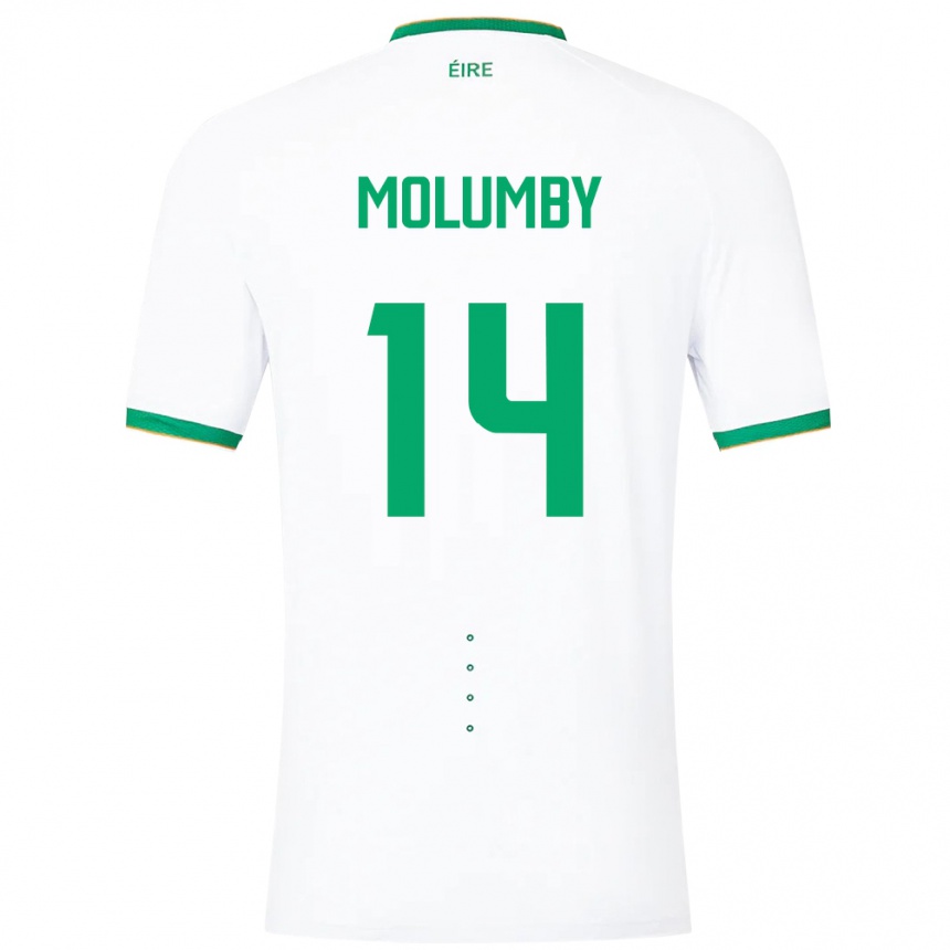 Mujer Fútbol Camiseta Irlanda Jayson Molumby #14 Blanco 2ª Equipación 24-26 México
