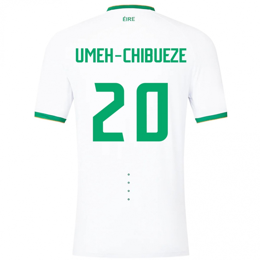 Mujer Fútbol Camiseta Irlanda Franco Umeh-Chibueze #20 Blanco 2ª Equipación 24-26 México