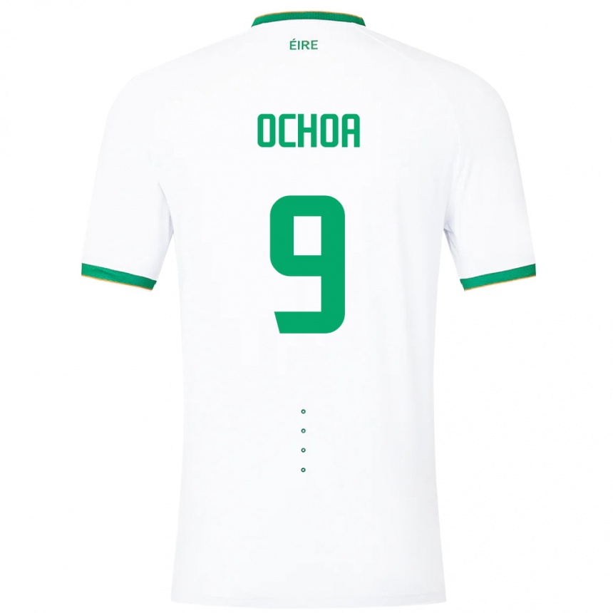 Mujer Fútbol Camiseta Irlanda Aarón Ochoa #9 Blanco 2ª Equipación 24-26 México