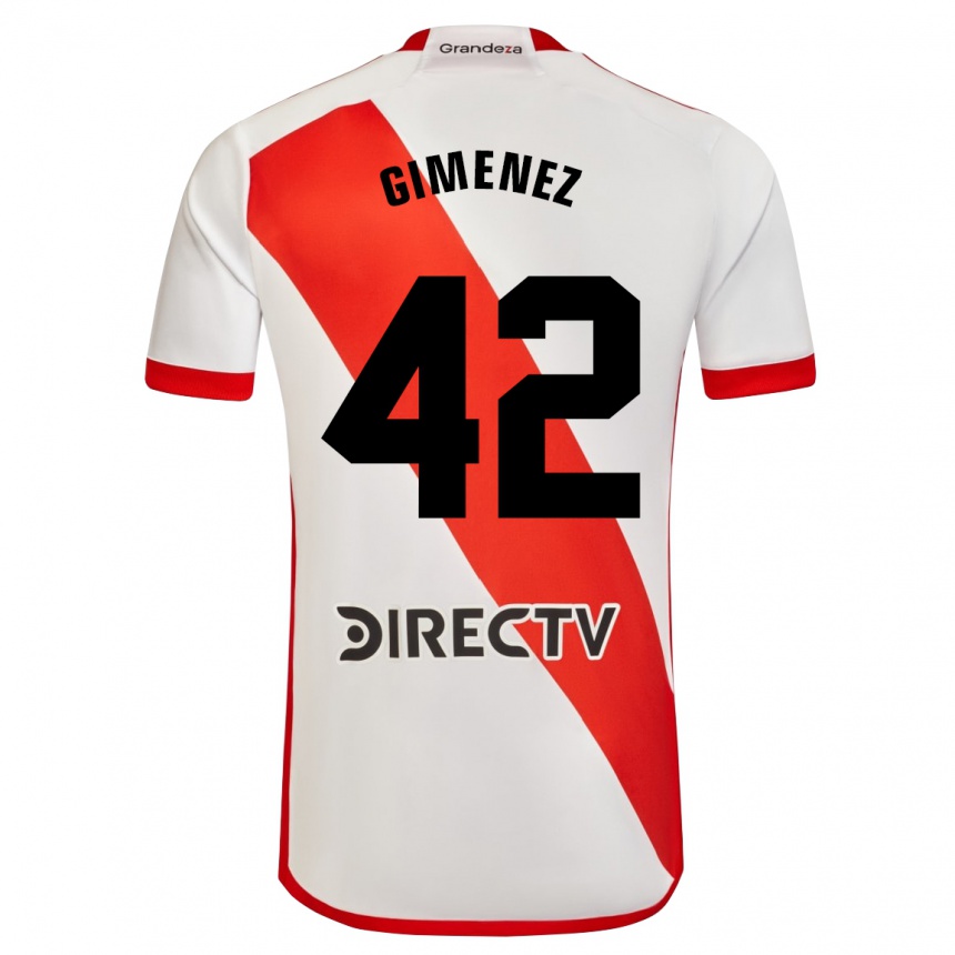 Niño Fútbol Camiseta Ulises Giménez #42 Blanco Rojo 1ª Equipación 2023/24 México