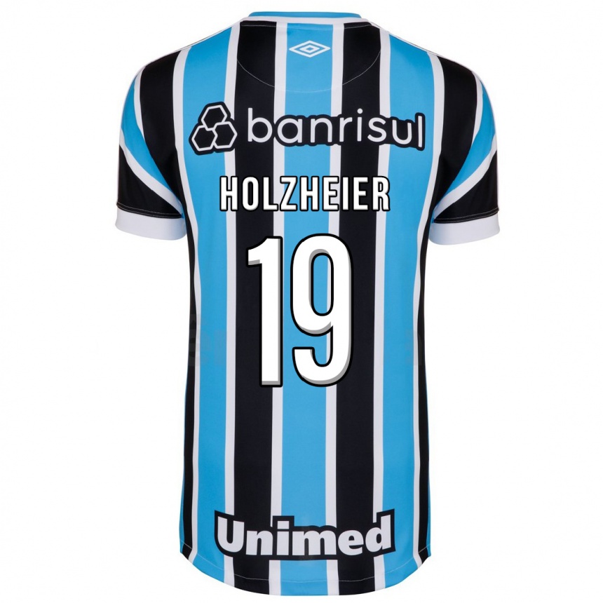 Niño Fútbol Camiseta Agostina Holzheier #19 Azul 1ª Equipación 2023/24 México