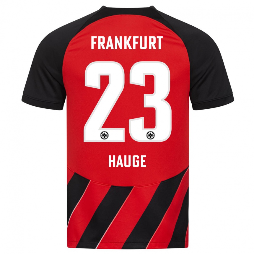 Niño Fútbol Camiseta Jens Petter Hauge #23 Negro Rojo 1ª Equipación 2023/24 México