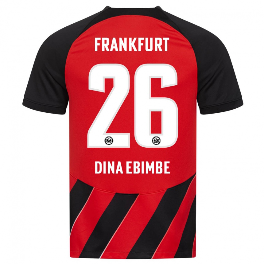 Niño Fútbol Camiseta Junior Dina Ebimbe #26 Negro Rojo 1ª Equipación 2023/24 México