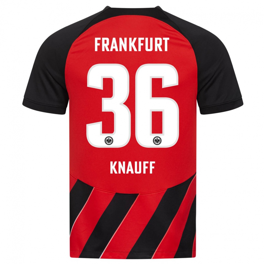 Niño Fútbol Camiseta Ansgar Knauff #36 Negro Rojo 1ª Equipación 2023/24 México