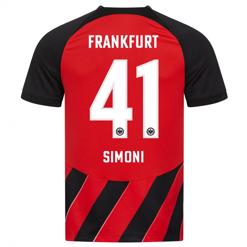 Niño Fútbol Camiseta Simon Simoni #41 Negro Rojo 1ª Equipación 2023/24 México