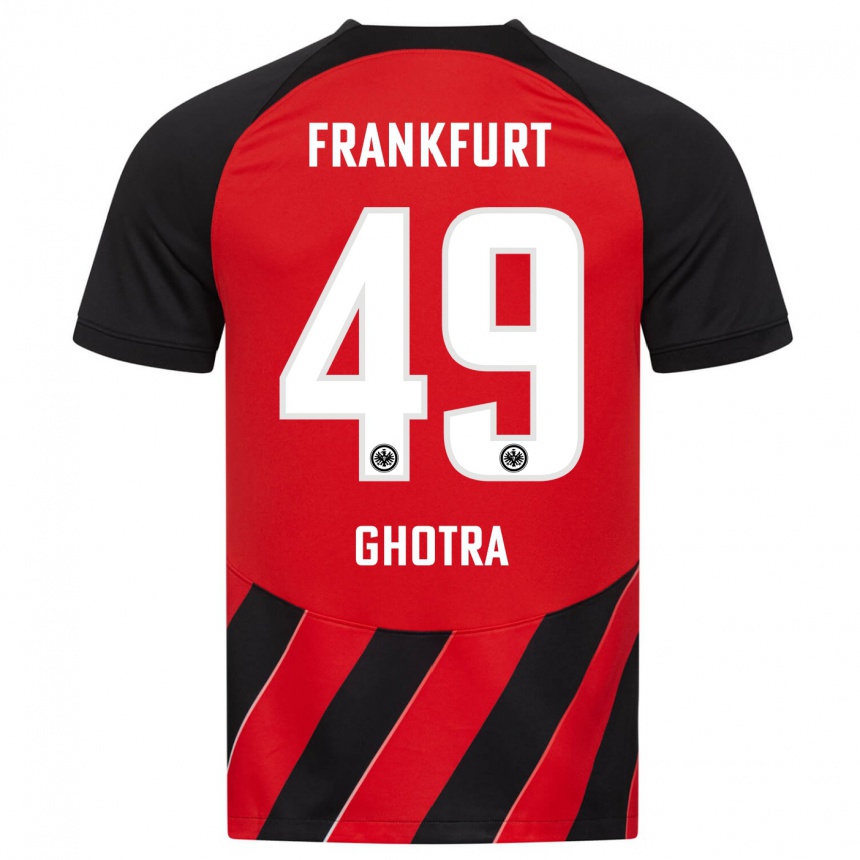 Niño Fútbol Camiseta Harpreet Ghotra #49 Negro Rojo 1ª Equipación 2023/24 México