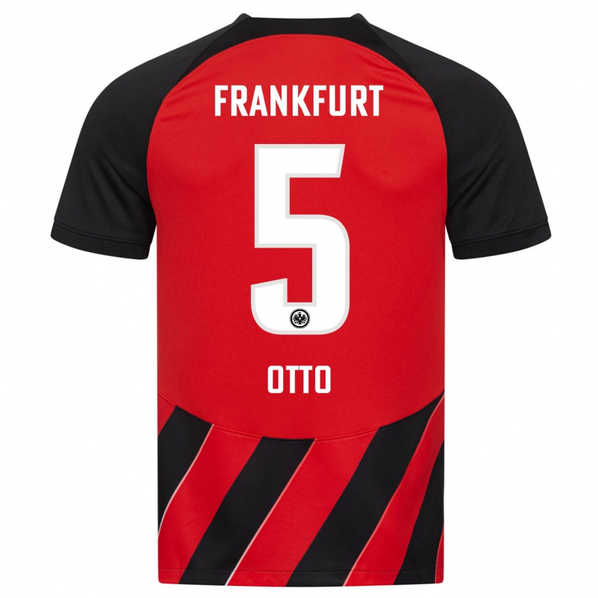 Niño Fútbol Camiseta Fynn Otto #5 Negro Rojo 1ª Equipación 2023/24 México