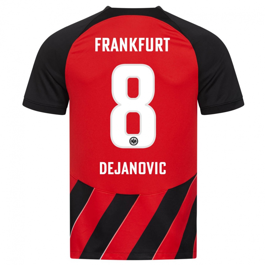 Niño Fútbol Camiseta Daniel Dejanovic #8 Negro Rojo 1ª Equipación 2023/24 México