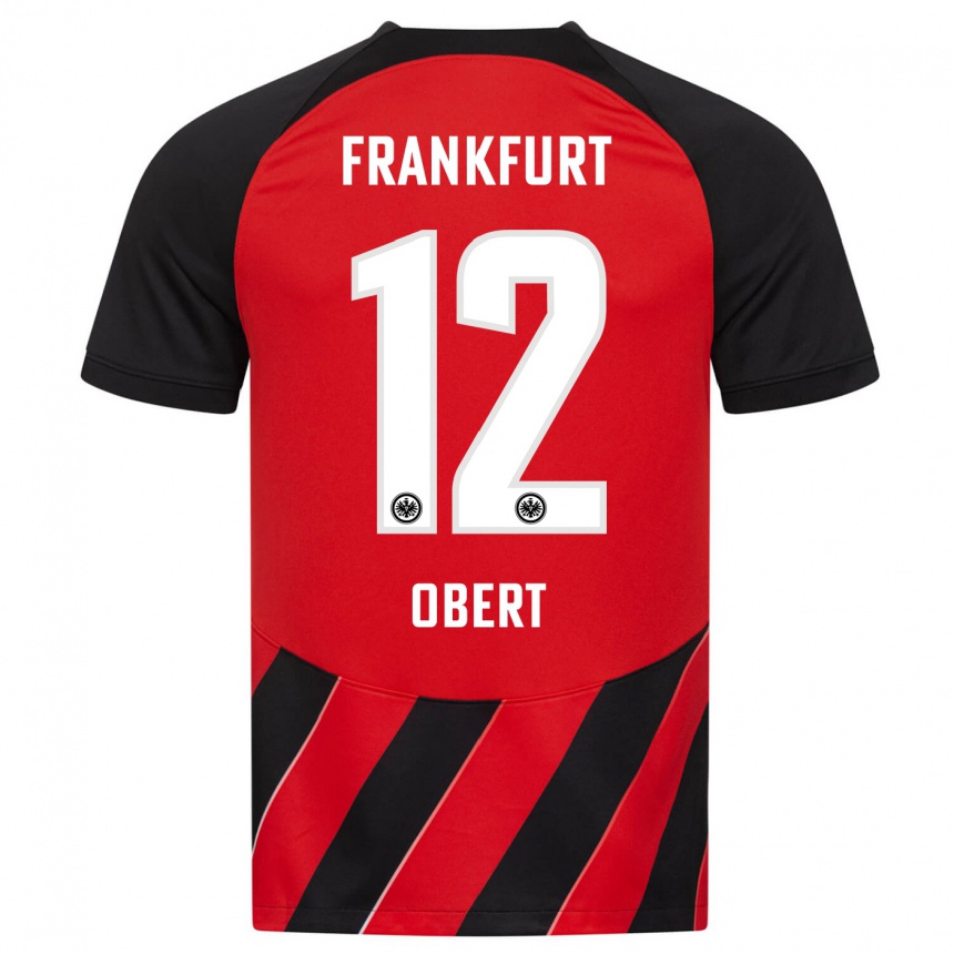 Niño Fútbol Camiseta Yuriy Obert #12 Negro Rojo 1ª Equipación 2023/24 México