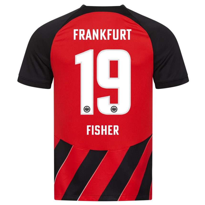 Niño Fútbol Camiseta Ben-Luca Fisher #19 Negro Rojo 1ª Equipación 2023/24 México