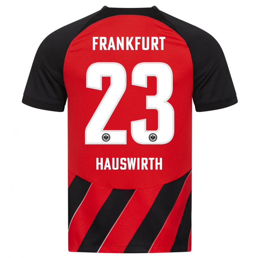 Niño Fútbol Camiseta Max Hauswirth #23 Negro Rojo 1ª Equipación 2023/24 México