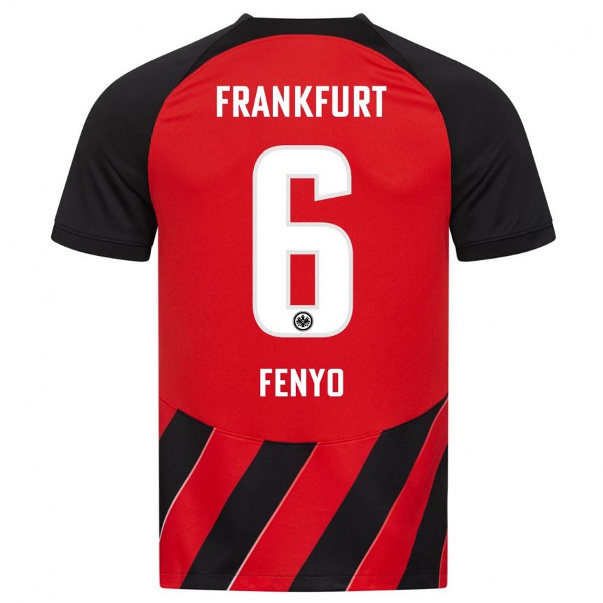 Niño Fútbol Camiseta Noah Fenyö #6 Negro Rojo 1ª Equipación 2023/24 México