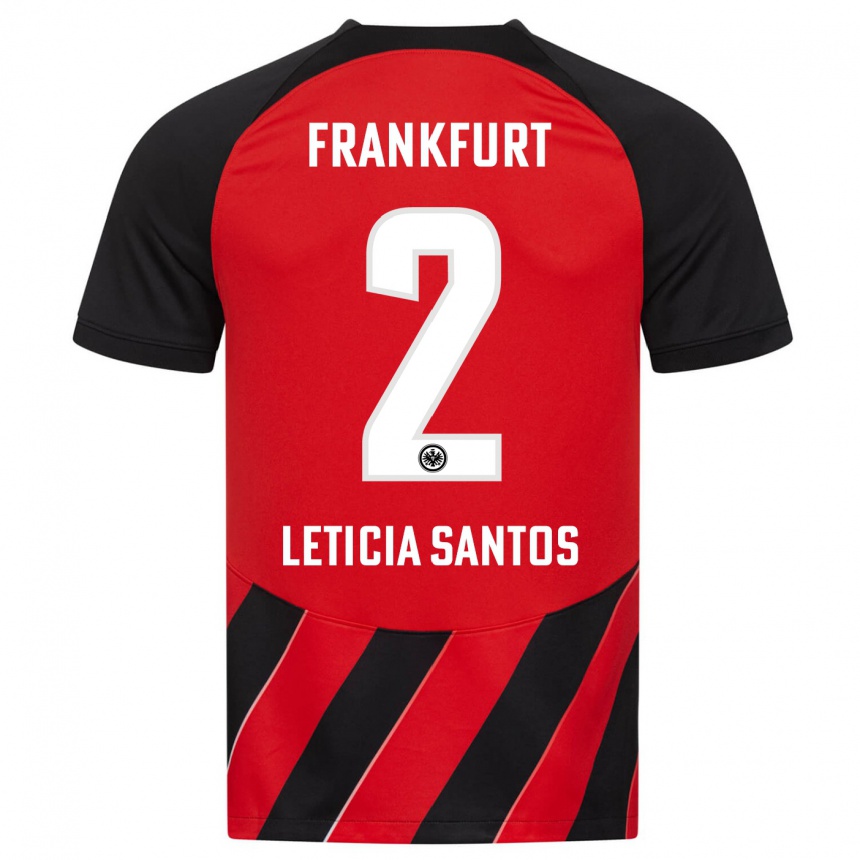 Niño Fútbol Camiseta Letícia Santos De Oliveira #2 Negro Rojo 1ª Equipación 2023/24 México