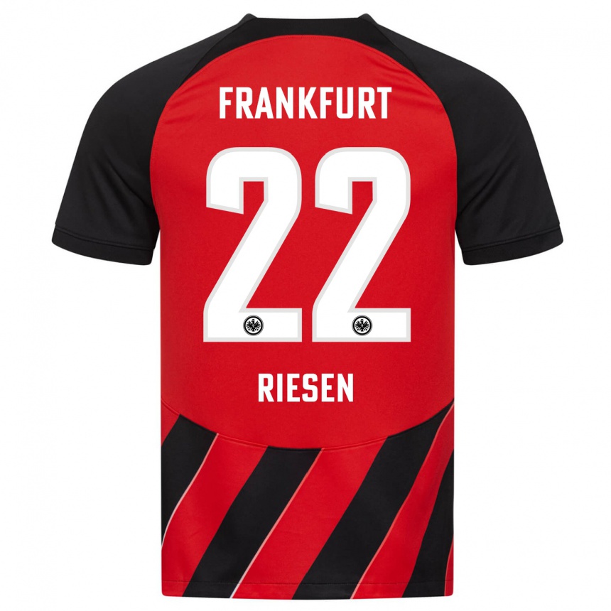 Niño Fútbol Camiseta Nadine Riesen #22 Negro Rojo 1ª Equipación 2023/24 México