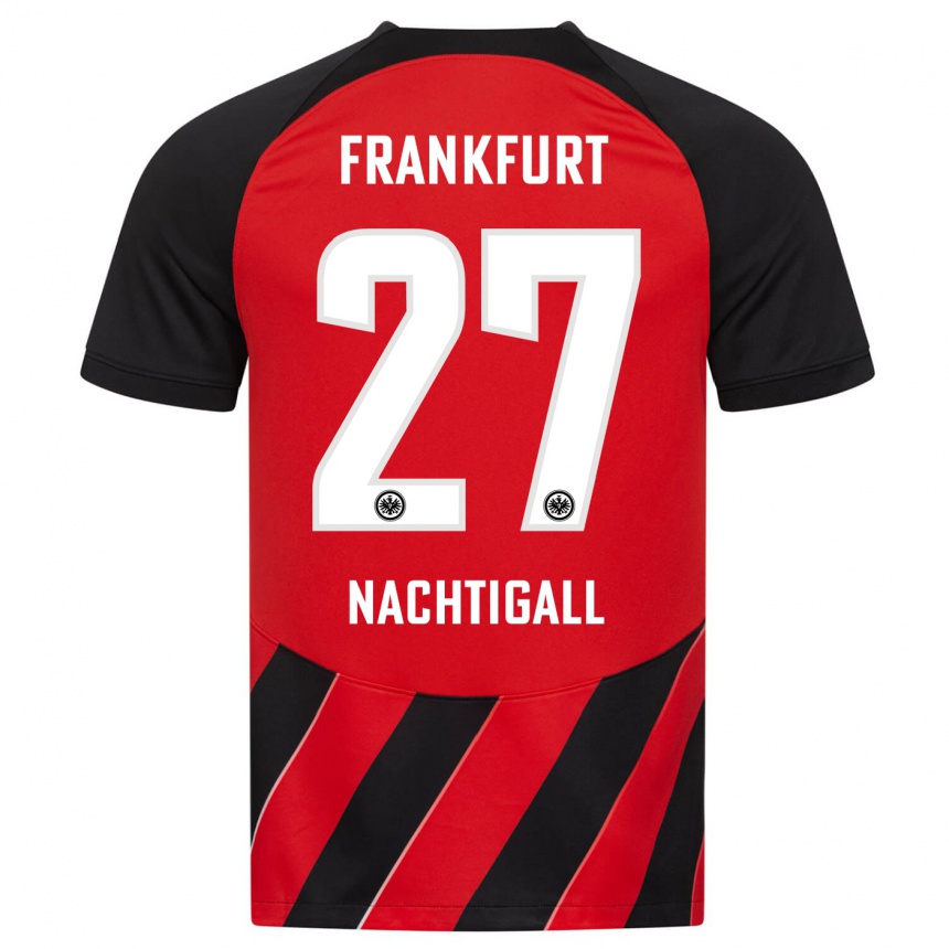 Niño Fútbol Camiseta Sophie Nachtigall #27 Negro Rojo 1ª Equipación 2023/24 México