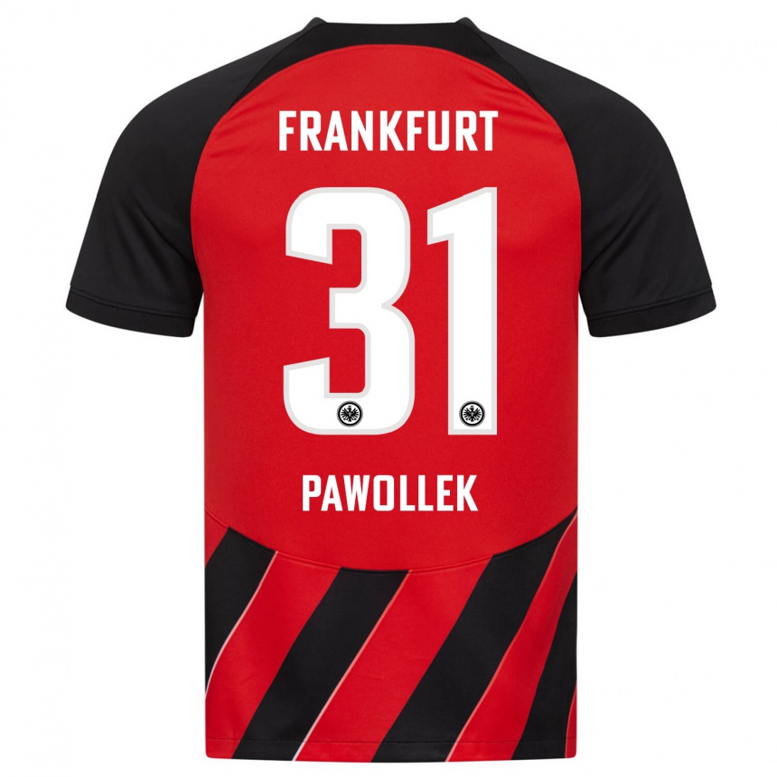 Niño Fútbol Camiseta Tanja Pawollek #31 Negro Rojo 1ª Equipación 2023/24 México