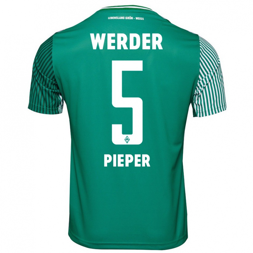 Niño Fútbol Camiseta Amos Pieper #5 Verde 1ª Equipación 2023/24 México