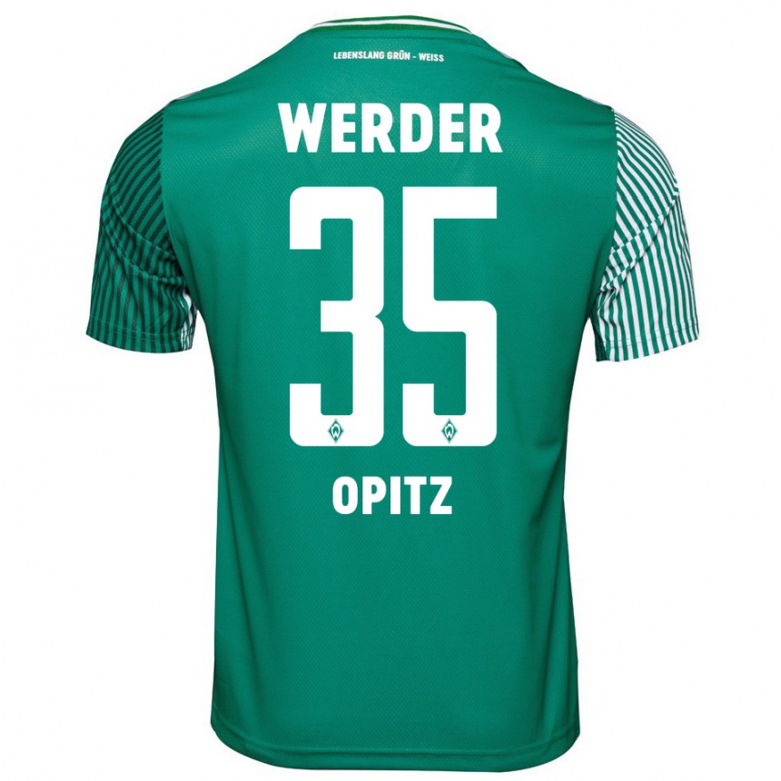 Niño Fútbol Camiseta Leon Opitz #35 Verde 1ª Equipación 2023/24 México