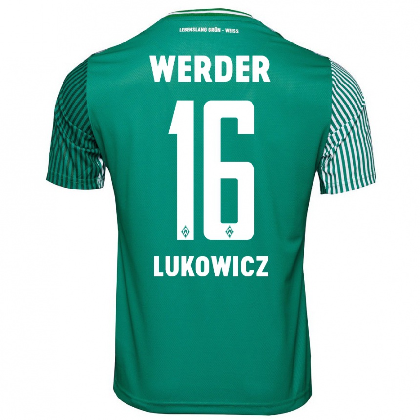 Niño Fútbol Camiseta Maik Lukowicz #16 Verde 1ª Equipación 2023/24 México