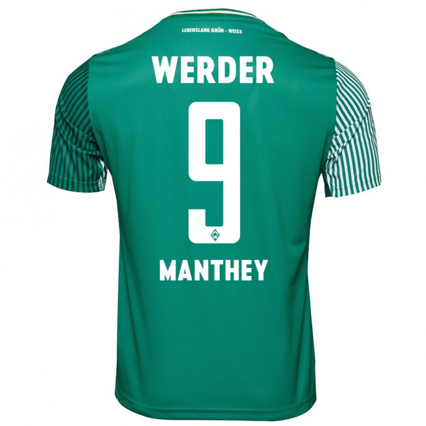 Niño Fútbol Camiseta Kevin Manthey #9 Verde 1ª Equipación 2023/24 México