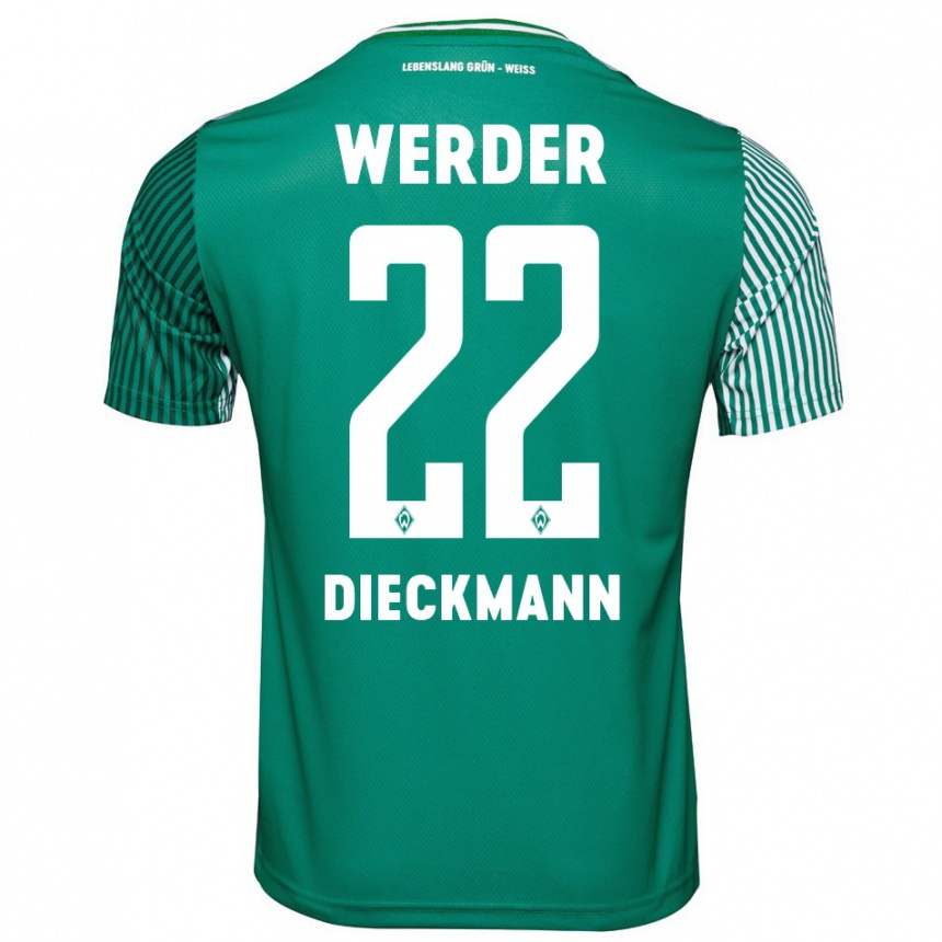 Niño Fútbol Camiseta Rieke Dieckmann #22 Verde 1ª Equipación 2023/24 México